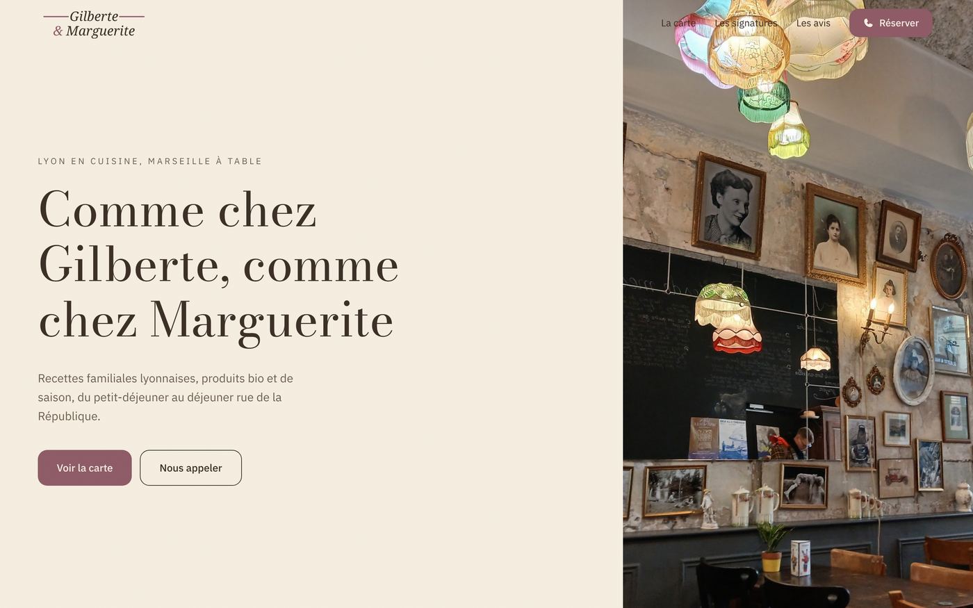 Site créé pour Gilberte & Marguerite