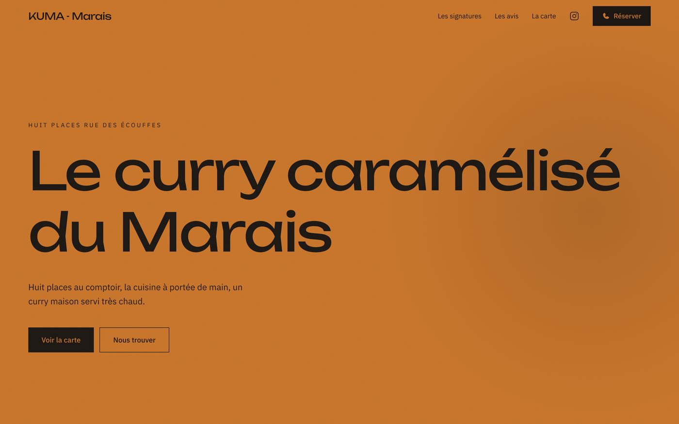 Site créé pour KUMA - Marais