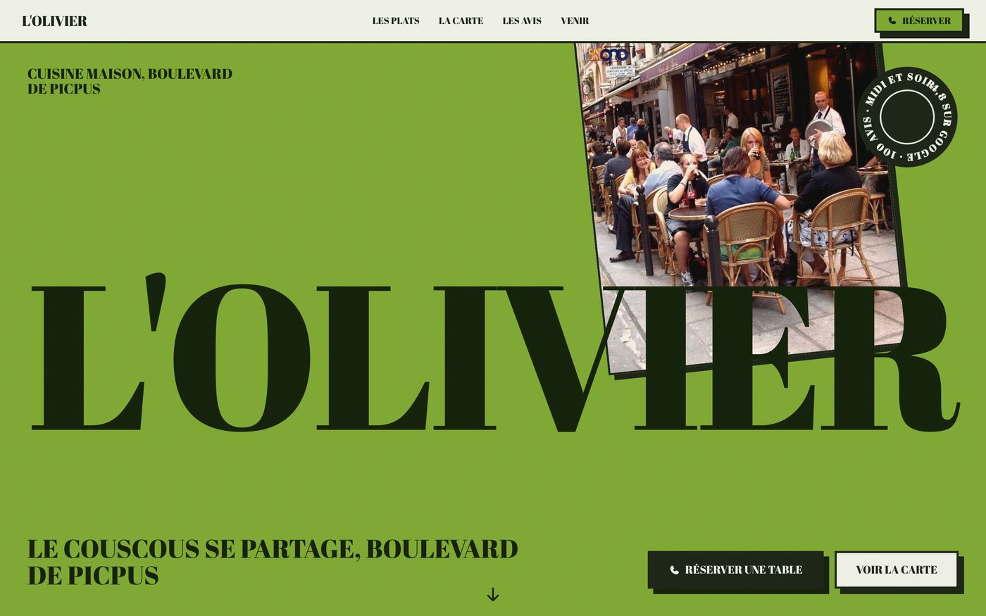 Site créé pour L'Olivier